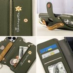 Personalised Birth Flower Ring Design Leather Flip Wallet Phone Case with Name and RFID Blocking Card Holder Birthday Mother's Day Gift for Women