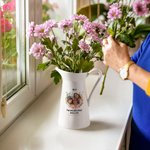 Vase en Céramique Orné de Fleurs de Naissance Personnalisée avec Texte et Photo Cadeau de Fête des Mères pour Femmes