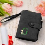 Personalized Bachelor's Hat Classic Winnie the Pooh Tri-Fold PU Leather Wristlet Wallet with Initial and Name Graduation Gift for Graduates