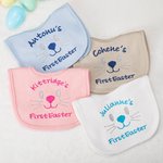 Personalised First Easter Cute Bunny Face 100% Cotton Baby Bib with Name Feeding Accessory Easter Gift for Newborn