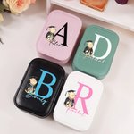 Personalized Classic Winnie the Pooh PU Leather Jewelry Box with Name and LED Three-Color Adjustable Makeup Mirror Graduation Gift for Graduates