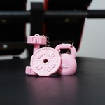 Personlig 3D-tryckt hantel kettlebell viktplatta mix väska charm nyckelring med namn födelsedag gym sportgåva för fitnessentusiaster