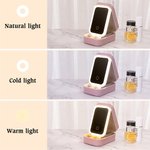 Personalized Classic Winnie the Pooh PU Leather Jewelry Box with Name and LED Three-Color Adjustable Makeup Mirror Graduation Gift for Graduates