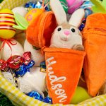 Personalized Little Bunny Hiding in A Zip-Up Carrot Soft Stuffed Plush Toy with Name and Keychain Easter Basket Stuffers Birthday Party Gift for Kids