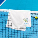 Personalized Multicolor Embroidered Tennis Racket Towel with Name Sports Accessory Team Birthday Gift for Tennis Player Coach