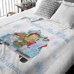 Couverture de Noël Personnalisée avec Nom Animal Mignon sur Camion Couverture de Canapé Décor Maison pour Fêtes Cadeau pour Bébé