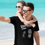 Personalized Best Pops Papa Ever Big and Small Footprints T-shirt Sweatshirt Hoodie with 2-11 Names Father's Day Gift for Dad Grandpa