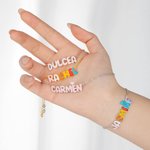 Personalised Enamel 3D Bubble Letter Name Bracelet Unique Jewellery Birthday Anniversary Mother's Day Gift for Women Girls