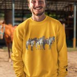 Personalisierte Pferd Western Kultur Erwachsene T-Shirt Sweatshirt mit gestickten Namen Geburtstag Geschenk für Pferdeliebhaber