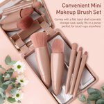 Personalized Classic Winnie the Pooh Name Makeup Brush Box Set with 5 Pcs Brushes and Mirror Travel Accessories Graduation Gift for Family Friends