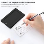 Etichetta bagaglio personalizzata con personaggio in stile cartone animato Y2K e design a quadri colorati regalo perfetto per viaggi e compleanni