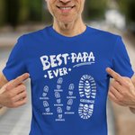 Personalized Best Pops Papa Ever Big and Small Footprints T-shirt Sweatshirt Hoodie with 2-11 Names Father's Day Gift for Dad Grandpa