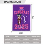 Personalizado Congrats You Did It Grad Hat Cartoon Character Garden Flag with Name Family Party Decor Regalo de graduación para la clase de 2025 graduados