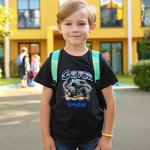Personalisierte Lightning Extreme Stunt Truck Kind schwarzes T-Shirt Sweatshirt Hoodie mit Namen und Initialen zurück zu Schule Geburtstag Geschenk für Kinder Teenager