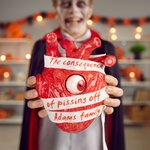 Personalizada Spooky Las Consecuencias de Cabrear Decoración Corazón con Texto Halloween Jardín Valla Decoración Regalo para la Familia Amigo