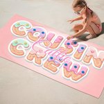 Gepersonaliseerd ijsje neef Crew oversized sneldrogende microvezel strandhanddoek met naam Zomer reisbenodigdheden Verjaardagscadeau voor familie kinderen