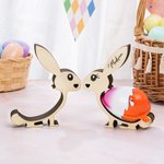 Personalized Cute Bunny Design Wooden Easter Egg Holder with Name Easter Party Home Decor Birthday Gift for Kids Family