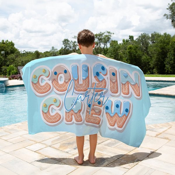 Serviette de plage personnalisée en microfibre à séchage rapide avec nom Cadeau d'anniversaire pour la famille et les enfants