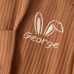 Personalizzato multicolore ricamato coniglio orecchie nome 100% cotone Baby Romper compleanno Baby Shower Pasqua regalo per il bambino neonato