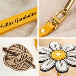 Personalisierter Sonnenblume Gänseblümchen Garnhalter mit Schlaufe Aufbewahrungstopf Namen Tragbares Häkeln Zubehör Geschenk für Basteln Liebhaber