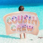 Gepersonaliseerd ijsje neef Crew oversized sneldrogende microvezel strandhanddoek met naam Zomer reisbenodigdheden Verjaardagscadeau voor familie kinderen