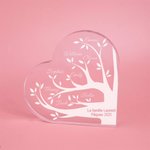 Plaque en Acrylique Personnalisée avec Noms et Textes Gravés Arbre Généalogique en Forme de Cœur Cadeau Anniversaire Fête de Pâques pour Grand-parents