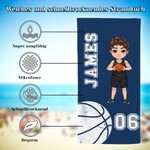 Personalisiertes Saugfähiges Basketball Fußball Strandtuch mit Namen und Nummern Sommer Urlaub Strand Spieltag Geschenk für Sportliebhaber