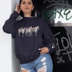 Personalisierte Pferd Western Kultur Erwachsene T-Shirt Sweatshirt mit gestickten Namen Geburtstag Geschenk für Pferdeliebhaber