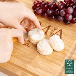 Personalized Engraved Floral Mom Grandma FSC Bamboo Charcuterie Cutting Board with Name and Juice Groove Mother's Day Birthday Gift for Family