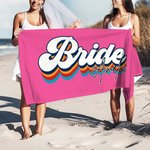 Personalized Multicolor Mr. Mrs. Name Quick Dry Oversized Microfiber Beach Towel Travel Essential Anniversary Gift for Him Her