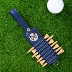 Personalized Golf Club Monogram Leather Golf Tee Holder with Name and 7 Pcs Tees Sports Accessories Birthday Father's Day Gift for Golf Players