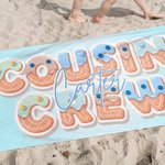 Gepersonaliseerd ijsje neef Crew oversized sneldrogende microvezel strandhanddoek met naam Zomer reisbenodigdheden Verjaardagscadeau voor familie kinderen