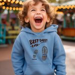 Personalized Best Pops Papa Ever Big and Small Footprints T-shirt Sweatshirt Hoodie with 2-11 Names Father's Day Gift for Dad Grandpa