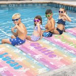 Personalized Fantasy Unicorn Rainbow Background Oversized Quick Dry Beach Towel with Name Summer Vacation Accessories Birthday Gift for Kids