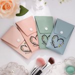 Personalizado Corazón de Amor 1-6 Flores de Nacimiento Bolsa de Brochas de Maquillaje de Cuero de PU con Apodo y 8 Pinceles de Maquillaje Regalo de Cumpleaños Día de la Madre para Mujeres