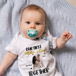 Personalized Our First Mother's Day Together 100% Cotton Baby Bodysuit T-shirt Matching Outfit with Photo and Names Mother's Day Gift for New Mom Baby