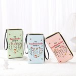 Portefeuille personnalisé en cuir PU avec 1-12 noms Anniversaire Fête des mères Cadeau pour Maman Grand-mère