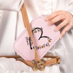Personalisierte Herz Aquarell Geburt Blume Leder Reisen Schmuckkasten mit einstellbarer LED Make-up Spiegel Geburtstag Muttertag Hochzeit Geschenk für Frauen