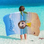 Gepersonaliseerde Cartoonfiguur Oversized Sneldrogende Strandlaken met Naam Zomerse Essentiële Zwembad Feest Verjaardagscadeau voor Jongens en Meisjes