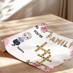 Personalizzato fiore di nascita cartone animato membri della famiglia nome Cruciverba Puzzle Canvas Poster incorniciato pittura senza cornice Home Decor Regalo di compleanno per la famiglia