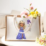 Sac en toile de jute avec nom et poignée Anniversaire Fête des mères Cadeau d'enterrement de vie de jeune fille pour les femmes