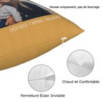 Taie d'Oreiller Personnalisée avec 1 à 3 Photos et Textes Cadeau Anniversaire Pendaison de Crémaillère pour Couples Familles