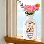 Personalisierte Happy Mother's Day Cute Animal Keramik Blumenvase mit Namen und Jahr Home Decor Muttertag Geschenk für Mama Oma