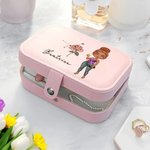 Portagioielli personalizzato in pelle PU con segni zodiacali brillanti e fiore di nascita a due strati regalo di compleanno e viaggio per donne