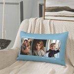 Taie d'Oreiller Personnalisée avec 1 à 3 Photos et Textes Cadeau Anniversaire Pendaison de Crémaillère pour Couples Familles