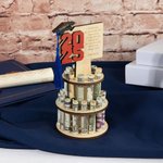 Personalized Wooden Layered Cake Money Holder with Text Graduation Cap and Tassel Graduation Gift for Graduates
