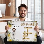 Personalizada Nacimiento Flor Cartoon Nombre del personaje Crucigrama Lienzo Póster Enmarcado Pintura sin marco Decoración de la oficina Regalo de cumpleaños para el trabajador de oficina