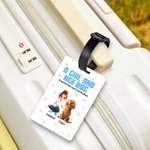 Personalisierte Ein Mädchen und ihre Hunde haben ungebrochene Bindung 3D Cartoon Stil Gepäckanhänger mit 1-5 Hundenamen Reisezubehör Geburtstagsgeschenk für Hundebesitzer