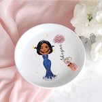 Personlig Prom Queen Birth Flower Ceramic Trinket Smyckeskål med namn Födelsedag Bröllop Förlovning Present för flickor Kvinnor