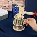 Personalized Wooden Layered Cake Money Holder with Text Graduation Cap and Tassel Graduation Gift for Graduates